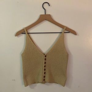 Ribbed Button-Front Cami